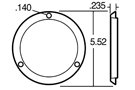 Truck-Lite Round Open Back Grommet Cover's Dimensions
