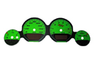 US Speedo Daytona Edition Gauge Face Kit for Dodge Magnum and Charger in Green