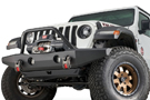 Jeep JL sporting the Warn Jeep Crawler Full-Width Bumper with Grille Guard Tube