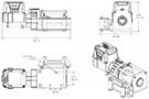 Warn 4000 DC Utility Winch Dimensions