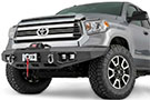 Warn Ascent Front Bumper installed on a Toyota truck