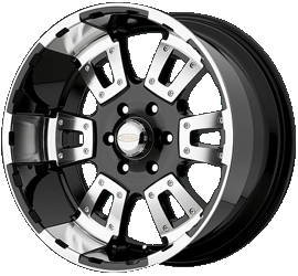 Diamo White and black styled wheel close up