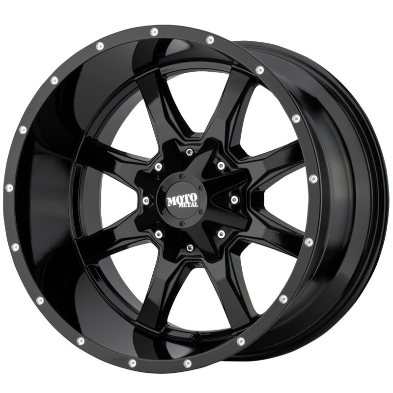 MO970 wheel in gloss black with milled lip