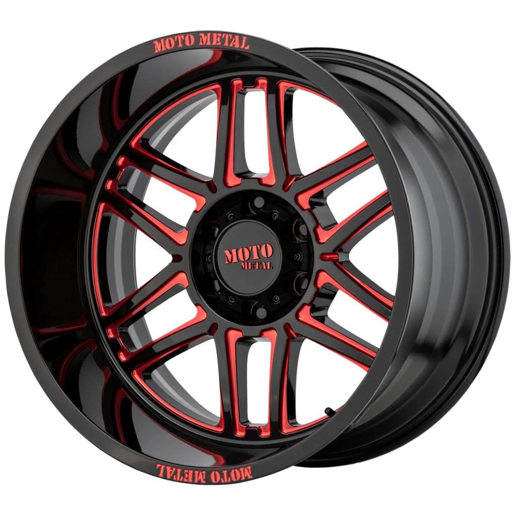 MO992 Folsom in gloss black milled with red tint 