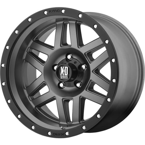 XD Series XD128 Machete Matte Gray w/ Black Ring Wheels | 4WheelOnline.com