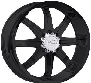 Six spoke black wheel